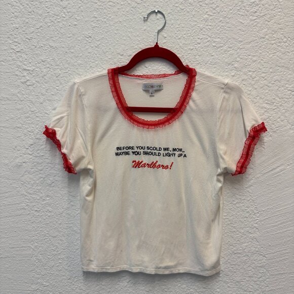 O-Mighty Before You Scold Me Mom Ruffle Baby Tee - Picture 3 of 7